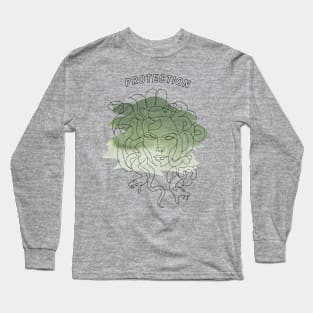 Medusa Protection Drawing Design Long Sleeve T-Shirt